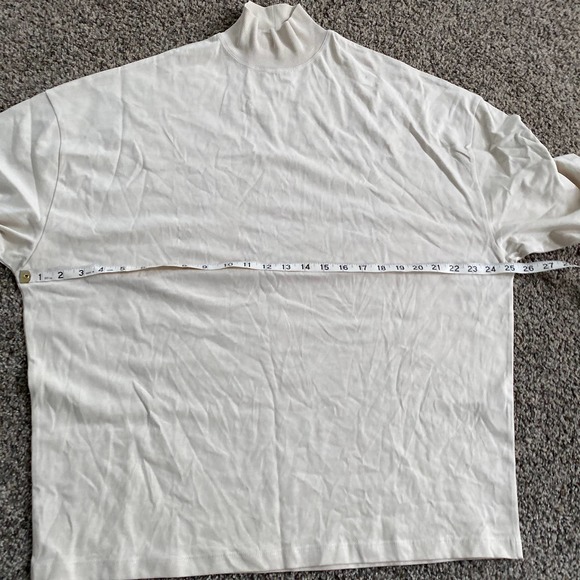 ASOS DESIGN oversized half sleeve t-shirt with turtle neck in beige - Small - Picture 7 of 7